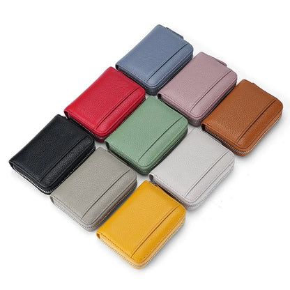 eybag Head Layer Cowhide RFID Anti-theft Swiping Bag Bank Card Credit Cards Case Business Holders Organ Women Men Travel Box Wallet