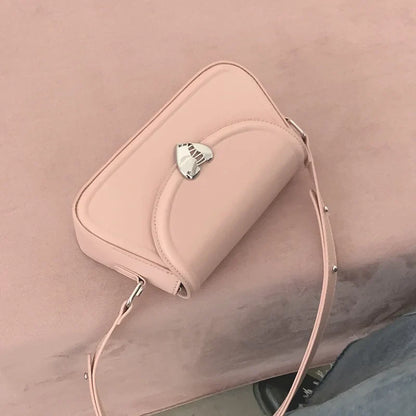 eybag Y2K Silver Shouder  Bags for Women Fashion Luxury Brand Designer Handbags Love Buckle The Tote Small Purse Underarm Bag