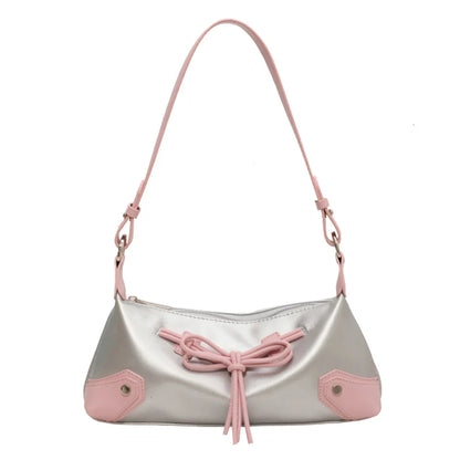 eybag Matching Color Shoulder Bag with Bow Detail for Work or Shopping