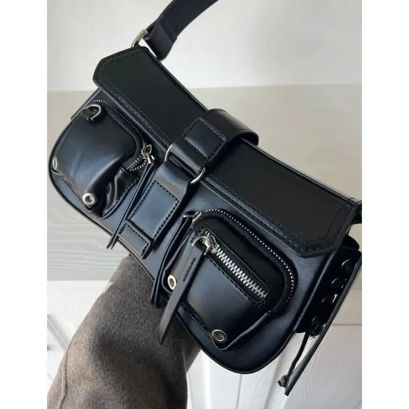 eybag Punk Women's Bag 2024 Trend Vintage PU Underarm Shoulder Bolso Mujer Harajuku Moto Style Individuality Sac A Main Femme