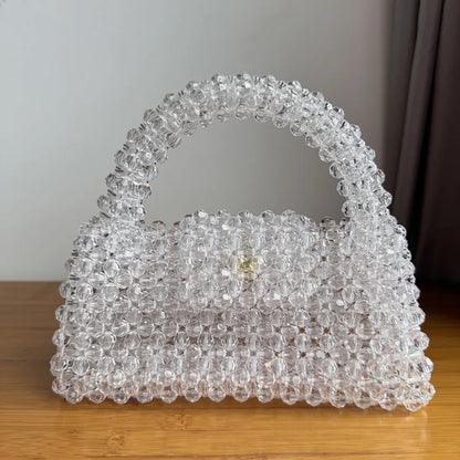 eybag Handmade Bead Bag Big Hand-Woven Handbags Unique Designer Ladies Party Bag Top-handle Phone Purses and Handbags