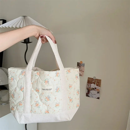 eybag Sweet Floral Women's Bento Handbags Retro Patchwork Ladies Tote Shoulder Bags Retro Flower Female Storage Shopper Bag Purse