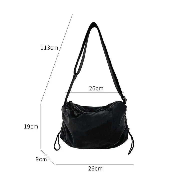 eybag Casual Ruched Cloud Dumpling Bag Small Nylon Women Shoulder Bag Drawstring Crossbody Bags for Women 2024 Purses and Handbags New