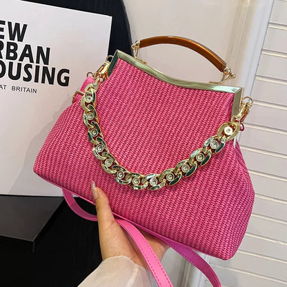 eybag Designer Shell Clip Weave Wallet Bags ChainShoulder Bag Luxury Evening Clutch Party Hot Pink Handbag And Purse Chic Hobo Bags