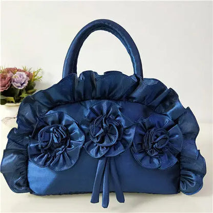 eybag Gothic Purple Y2k Hand Bag Women New Dark Lolita Soft Chic Handle Purse Female Vintage Flower Cute Mini Bag