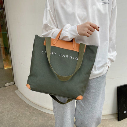 Lkblock Korean Handbag Leisure Commuting Shoulder Bag Women's Big Bag Ins New Fashion Women's Messenger Canvas Tote Bag