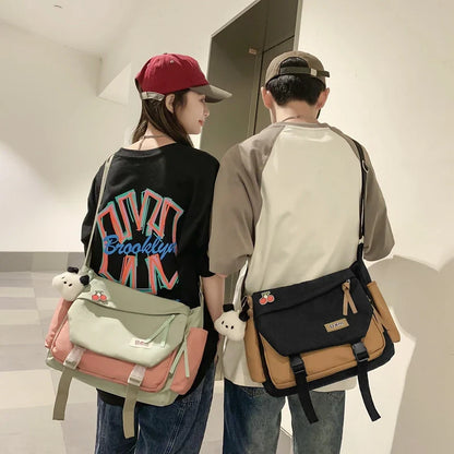 eybag Fashion Buckle Flip Bag For Women Panelled Japanese Cute Girl Crossbody Bag Large Capacity Student Shoulder Bag Female Bags