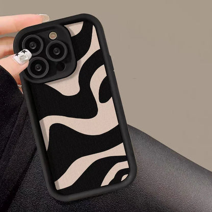 eybag Zebra Stripe Phone Case For iPhone 14 13 11 12 15 Pro Max 7 8 XS XR XS MAX Soft Silicone Fashion Shockproof Back Cover Case