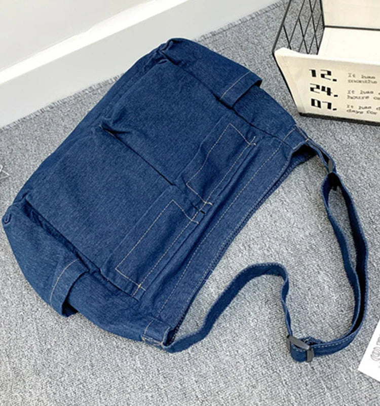 eybag Women Denim bag Korean version of literary shoulder bag handbag retro large capacity Messenger bag women crossbody bag