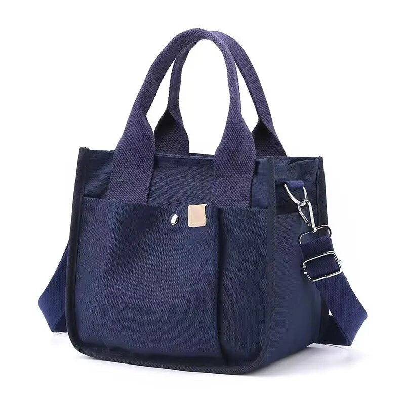 eybag Quality Fashion Multilayer Pocket Women Canvas Tote Bag for Women Designer Simple Lady Handbag Diagonal Bags