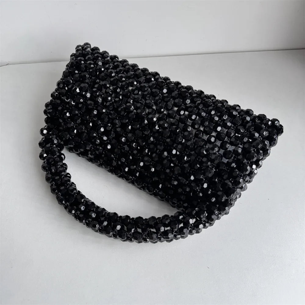 eybag Handmade Bead Bag Big Hand-Woven Handbags Unique Designer Ladies Party Bag Top-handle Phone Purses and Handbags