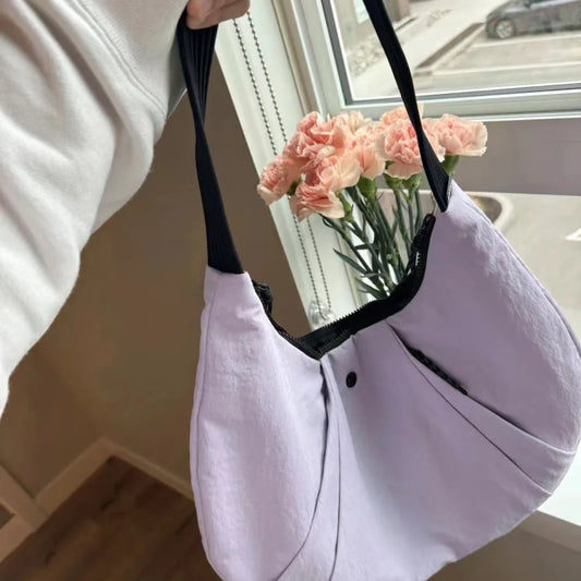 eybag Large Capacity Fitness Yoga Cow Horn Shape Waterproof Y2k Aesthetic Bag Korean Casual Sprots Women Underarm Shoulder Bag Bolsas