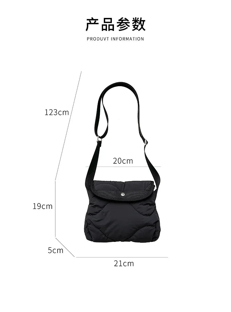 eybag Cotton Quilting Crossbody Bags for Women Fashion Designer Padded Shoulder Bag Mini Phone Flap Purses Down Filling Handbag Tote