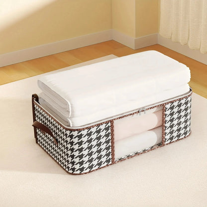 eybag Visible Large Capacity Storage Box Portable Household Clothes Organizer With Handles Foldable Dustproof Quilt Zipper Container