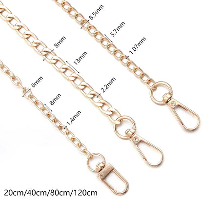 eybag Metal Aluminum Replacement Bag Chain 20/40/80/120cm Women Shoulder strap for bags replace Crossbody chain Bag Accessories