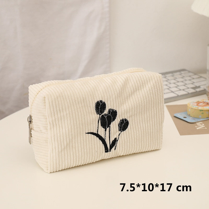 eybag Cute Canvas Cosmetic Storage Bag Wallets Women Makeup Organizer Lipstick Handbags School Stationery Bag Pencil Phone Cases Pouch