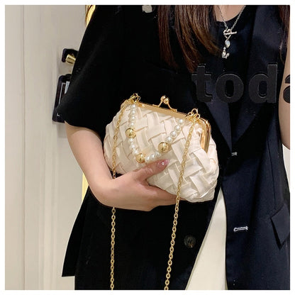 Lkblock Fashion Pearl Handle Handbag For Women Luxury Banquet Women's Bag Trend Ladys Evening Clutch Purse Party Bag Corssbody Bags