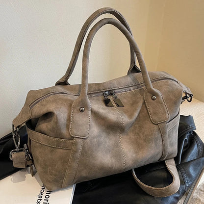 eybag Maillard Khaki Suede Handbag for Women Large Quality Nubuck Leather Female Retro Crossbody Bag Ladies Big Commuter Shoulder Bags