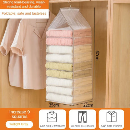 eybag Clear Plastic Storage Bag for Clothes - Foldable Drawer Organizer for Closet