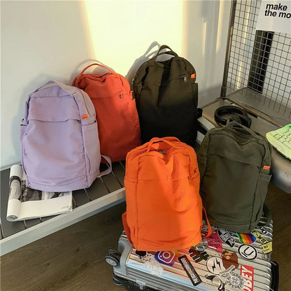 eybag New Women Backpack Canvas Rucksack Casual Solid Color Daypack Large Capacity School Bag for Unisex Book Bag