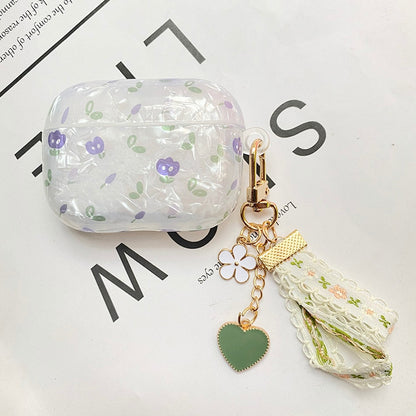 eybag For AirPods Pro /airpod 3/AirPods 2 Case Cute Korean bear flower tulip Pendant headphone case Air pods 3 silicone Earphone Cover