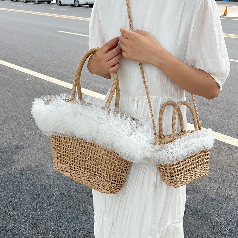 eybag Vintage Woven Straw Tote Shoulder Crossbody Bags Women Handbags and Purses New Design Ladies Messenger Bags High Quality