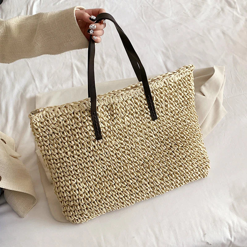 eybag Casual Summer Beach Bag For Women Large Capacity Straw Bags Designer Bag Handmade Big Purses Handbags Rattan Shoulder Bags