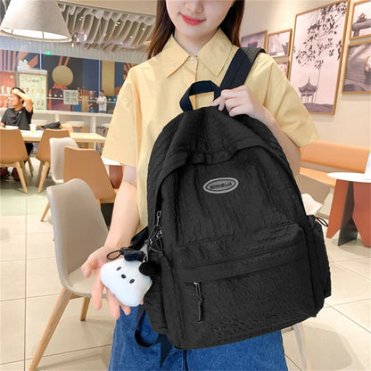 eybag Teen School Bag for Girls Backpack Solid Color Women Bookbags Middle Student Schoolbag Large Cute Nylon Bagpack Bolsos De Mujer