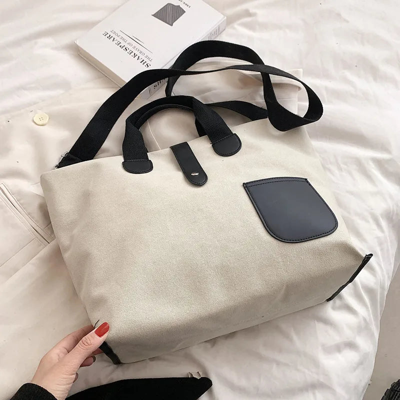 Lkblock Casual Canvas Totes Handbags Top Quality Shoulder Crossbody Bags Japan Korean style Big Bag Messenger Bags For Women Female Bag