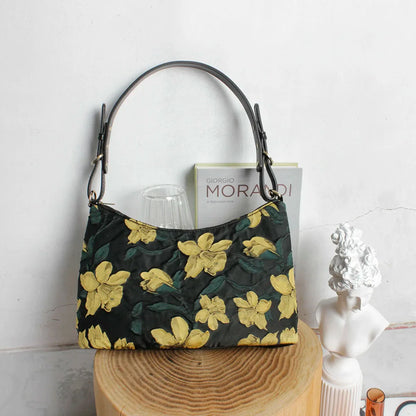 eybag Vintage Three-dimensional Flower Underarm Bag for Women Elegant Fashion Ethnic Style Single Shoulder Handbags Spring New Totes