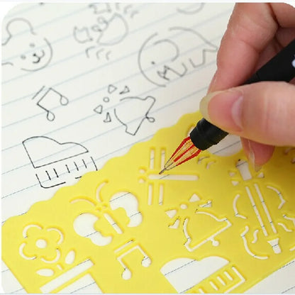 eybag 4Pcs/Lot Children Drawing Template Rulers Creative Baby Painting Stencils Scrapbooking DIY Tools Art Craft School Supplies Toys