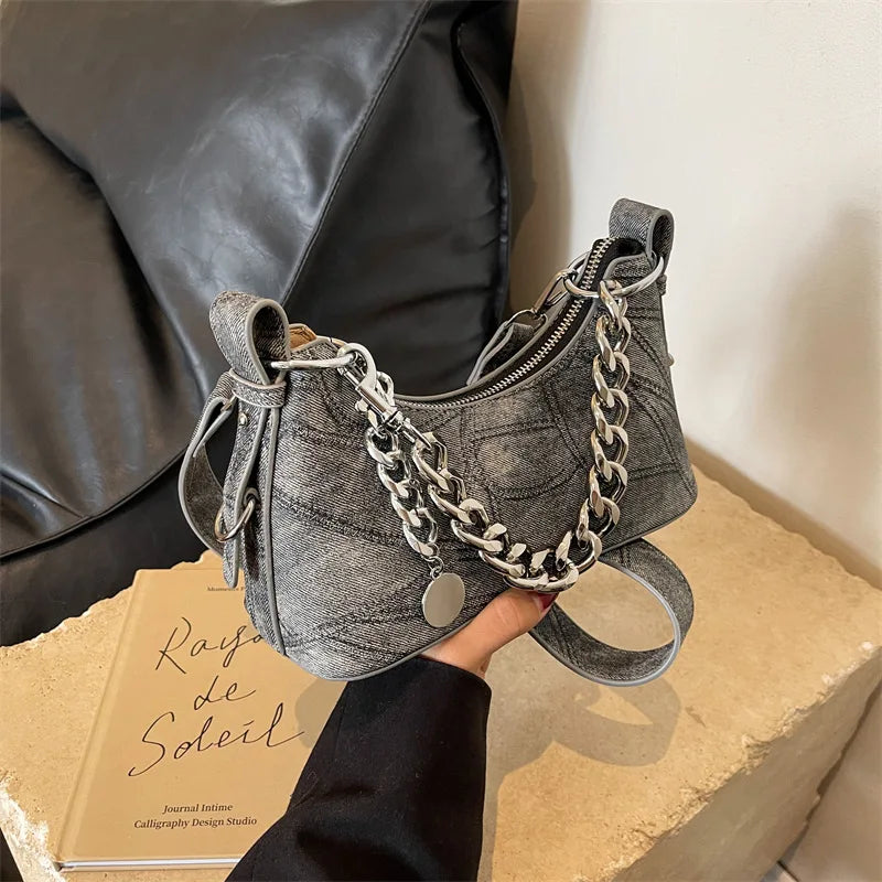 eybag Spring Denim Chain Crossbody Bags For Women Trend 2024 Women's Shoulder Hand Bag Woman Korean Popular Women's Luxury Designer