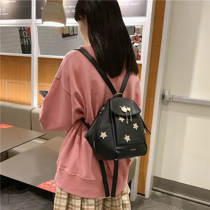 eybag Korean Fashion Multifunctional Girl Backpack Rivet Versatile Travel Bag Fashion Design Women Casual Backpack Student Schoolbags