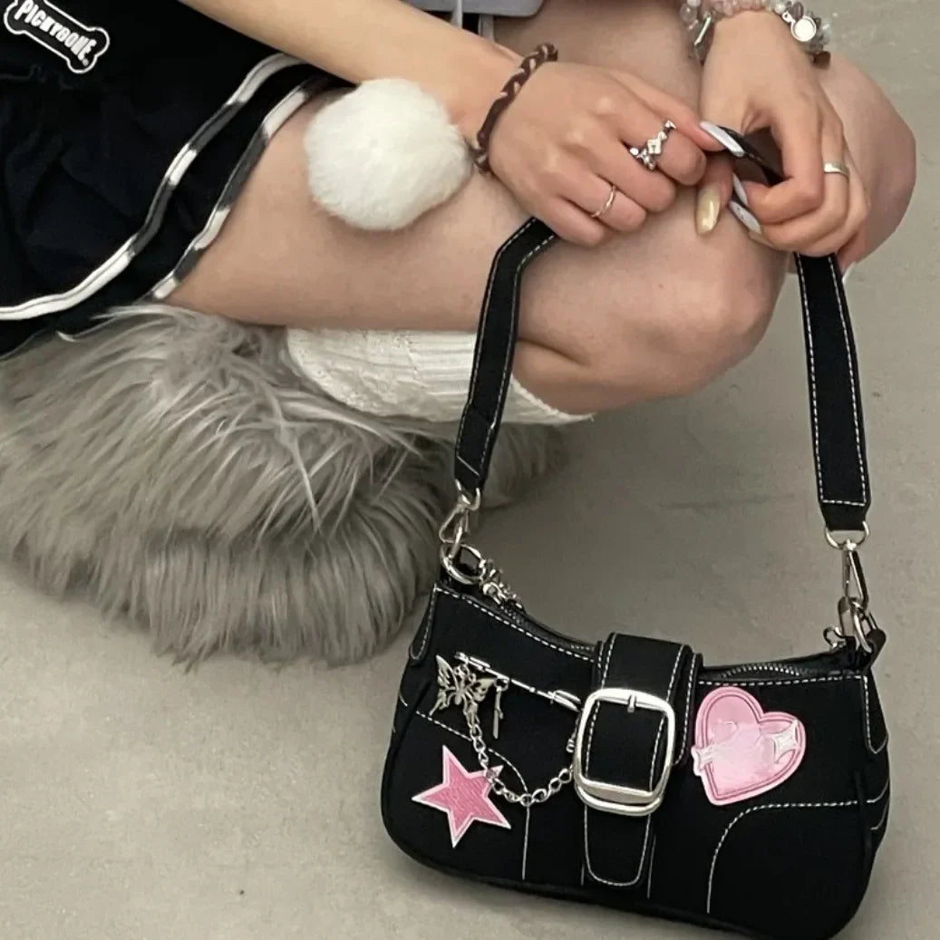 eybag Y2K Cross Decor Underarm Bag: Stylish Chain Shoulder Bag for Modern Women, Fashionable Pink Handbags and Purses