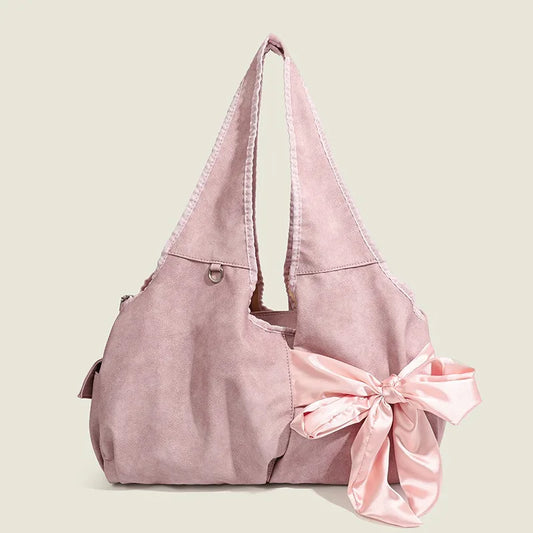 eybag Y2K Shoulder Bag with Bow Decoration: Stylish Handbag for Commuting with Large Capacity and Versatile Tote Design