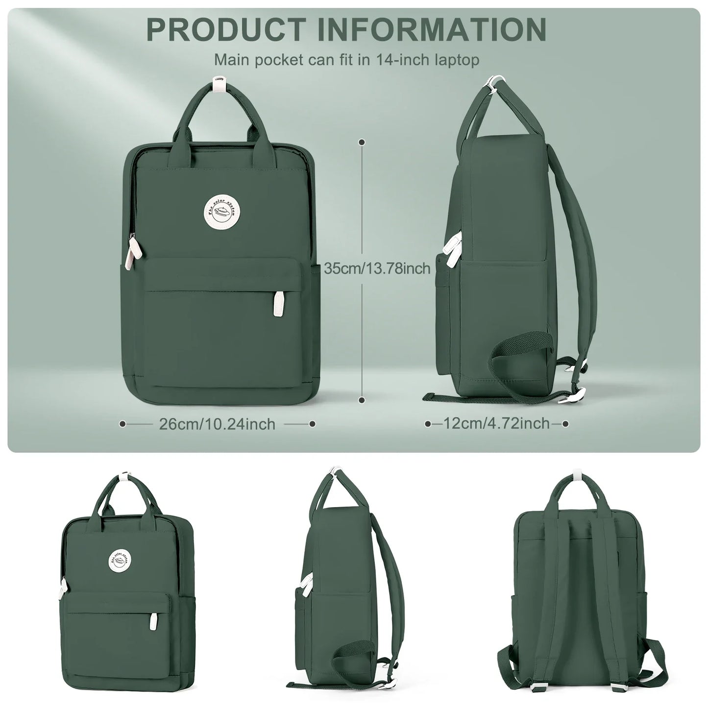 eybag Lightweight School Backpack for Women Men, Laptop Travel Casual Daypack College Secondary School Bags Bookbag for Teenage Girls