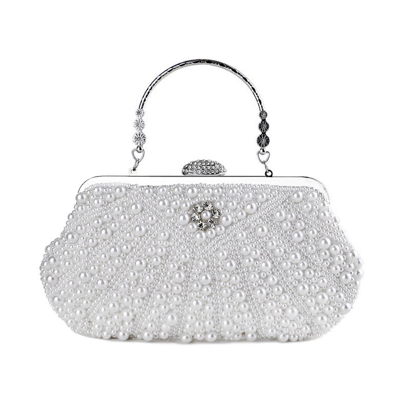 eybag Women messenger beaded women vintage evening bags imitation pearl shell women bag shoulder bags,diamonds clutch bag for wedding