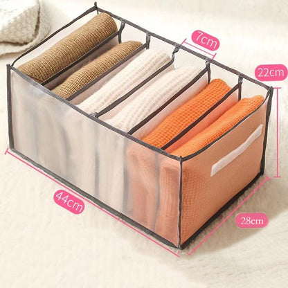 eybag Jeans Sweater Storage Box Foldable Closet Organizer Drawer Divider Organizer For Pants Clothes Underwear Socks Organizer Boxes