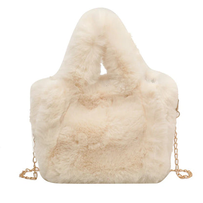 eybag Winter Plush Women's Bag Cute Soft Faux Fur Small Tote Fashion Trend Handbags Shoulder Crossbody Bucket Bags Purse