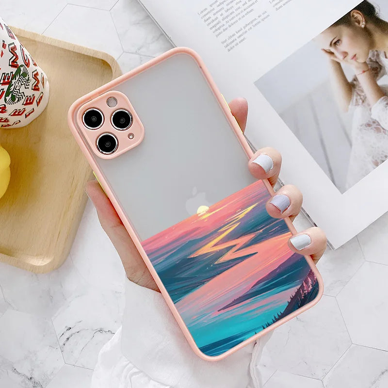 eybag Watercolor Phone Case For IPhone 14 13 12 11 15 Pro Max Mini X XS XR Max 7 8 Plus SE2 Cases Ocean Waves Shockproof Covers