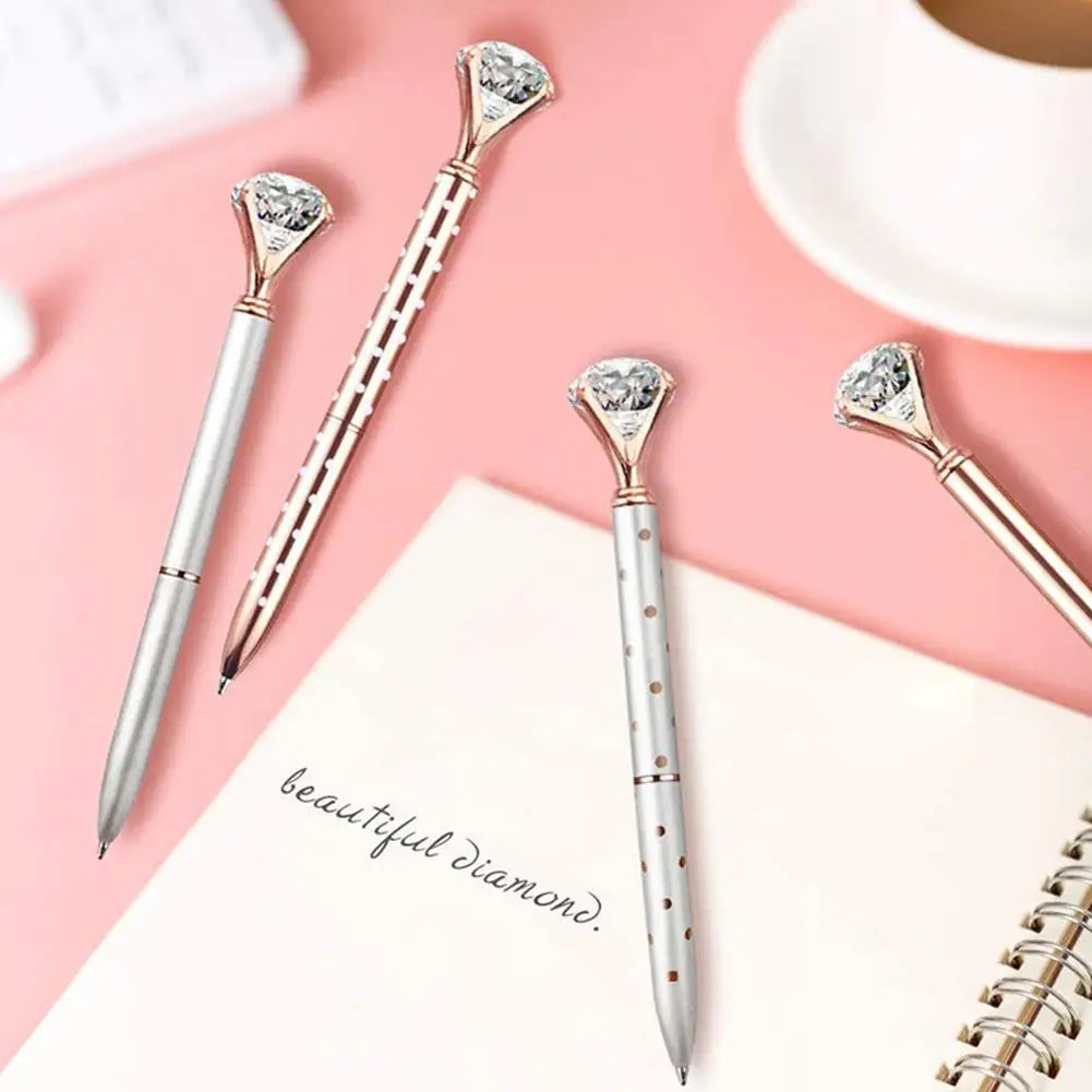 eybag Large Diamond Crystal Pen Ballpoint Pen Student Stationery Office Business Gifts 1.0mm Metal Nib Rhinestone Pen Ball Point Pen