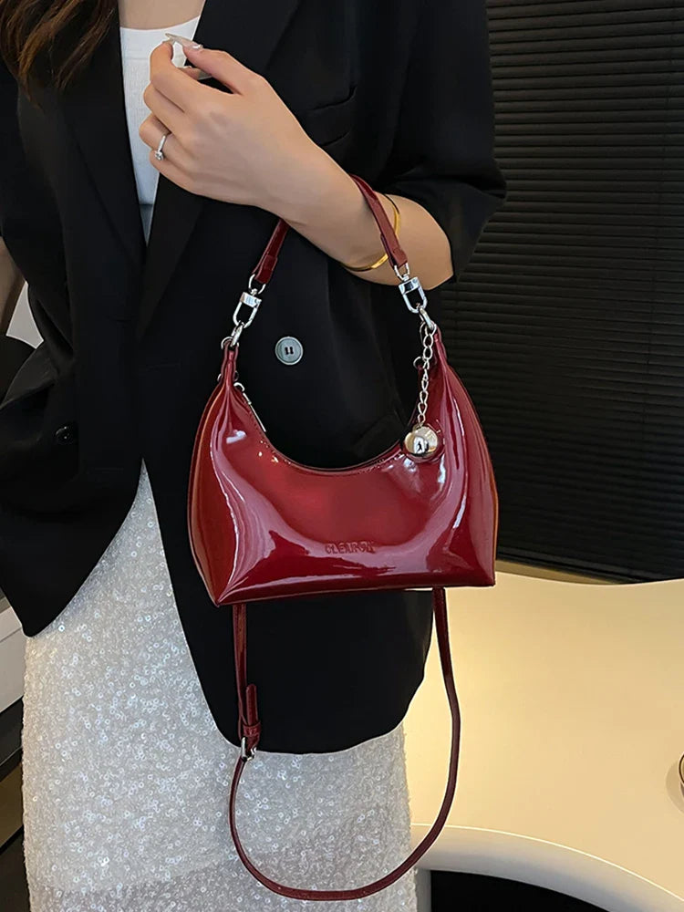 eybag Patent Leather Hobos Shoulder Crossbody Bags for Women Handbags and Purses 2024 New Trendy Design Messenger Bag High Quality