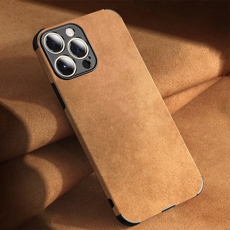 eybag Luxury Lambskin Leather Phone Case For iPhone 13 12 11 Pro Max Mini X XS XR 7 8 Plus SE 2 Retro Solid Color Soft Silicone Cover