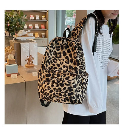 eybag Fashion leopard print Women Backpack Large capacity schoolbag for Teenagers Girls backpack Travel female shoulder bag bagpack