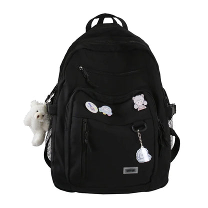 eybag New High Capacity Women Backpack Fashion Big Student Backpack Badge Rucksack Girls School Bag Female Cute Leisure Travel