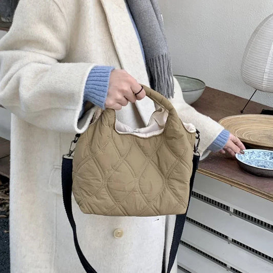 eybag Casual Lingge Cloud Bag Soft Quilted Women‘s Handbag Cotton Padded Shoulder Crossbody Bag Winter Small Designer Bags for Women