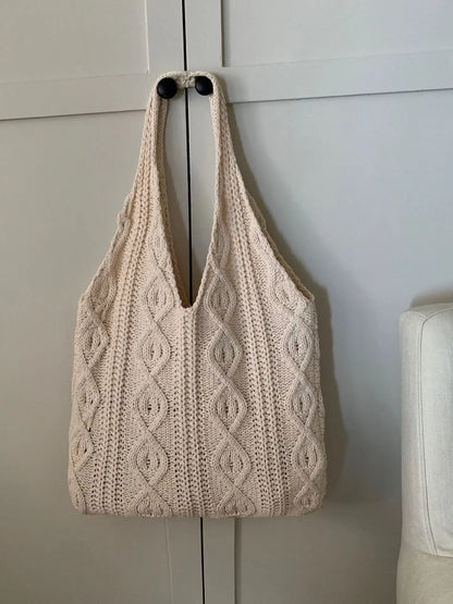 eybag Shopper Bags For Women Trend 2024 Cross Body Tote Bag Knitted Sweater Bucket Women's Shoulder Bag Korean Popular Luxury Designer