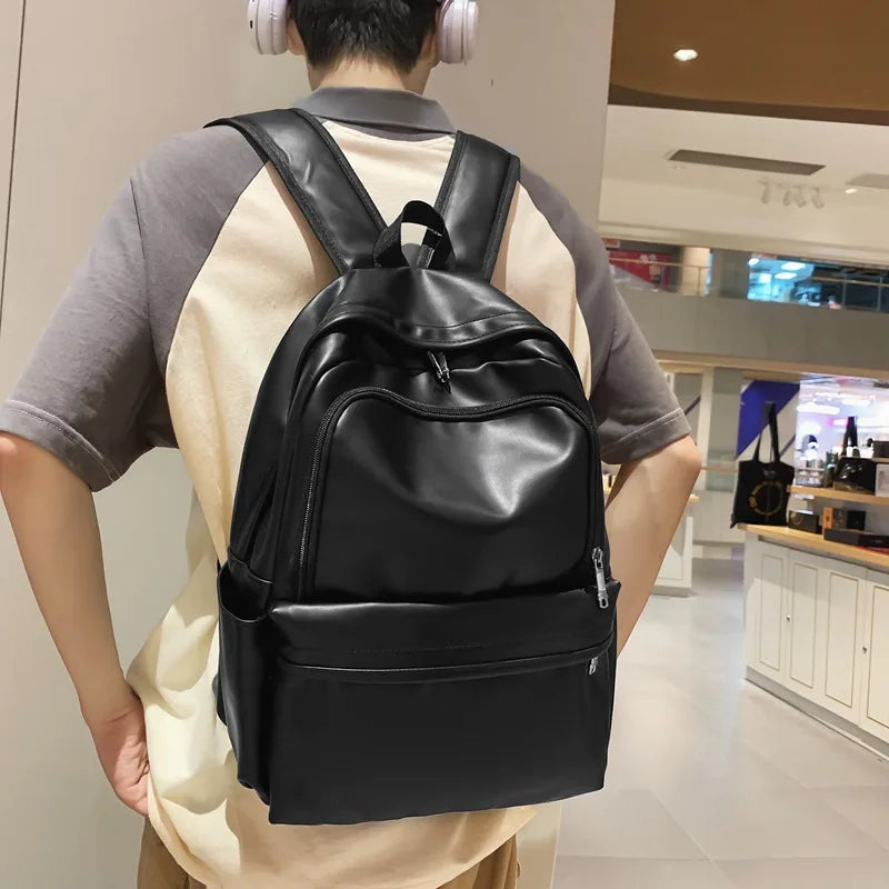 eybag PU Fashion Backpack High School Student New PU Leather Fashion High Capacity Women's Backpack College Student Backpacks