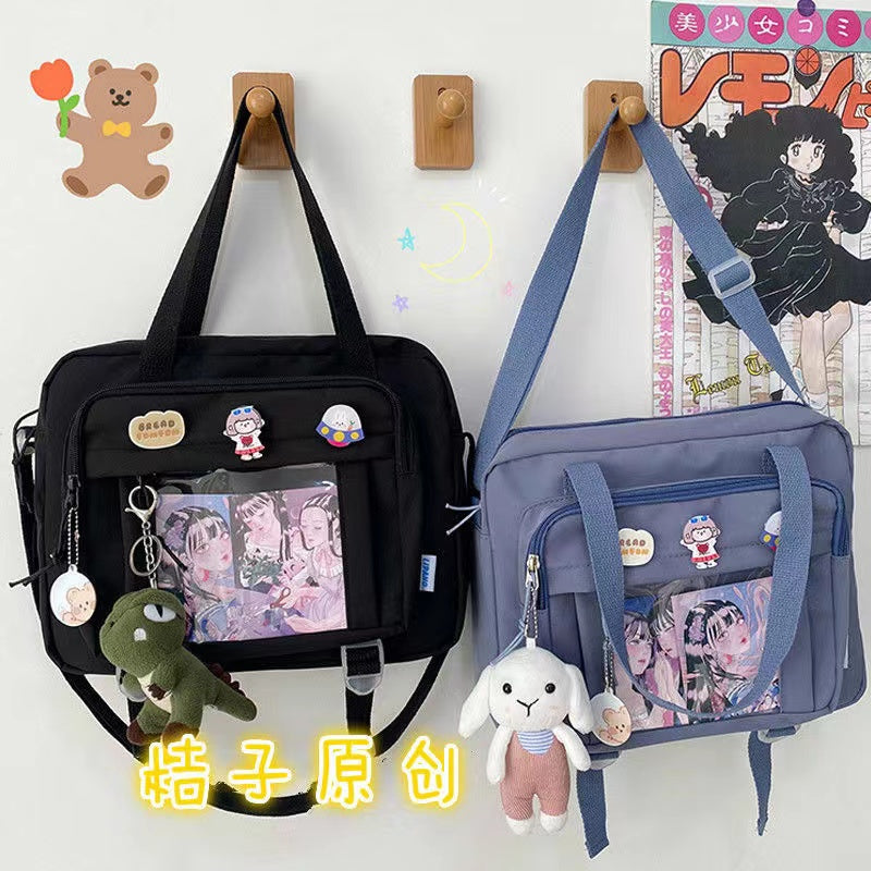 Lkblock Japanese High School Girls JK Bag Transparent Handbags Book Bag Satchels Shoulder Bag Itabag Big Crossbody Bags Women Ita bag