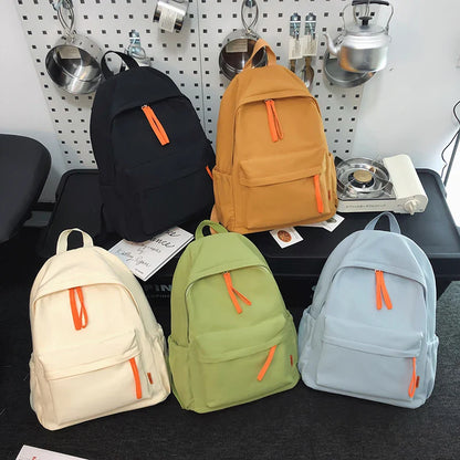 eybag New Nylon Women Backpack Female Twill Kawaii Travel Bag Unisex Solid Color Schoolbag Teenage Preppy Style Small Bookbag